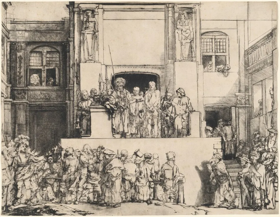 Christ Presented to the People: Oblong Plate by Rembrandt van Rijn