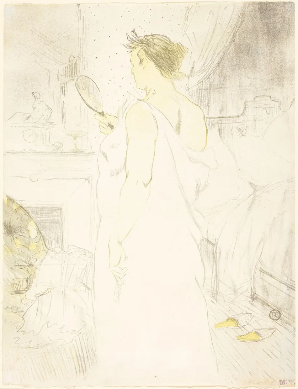 Woman at the Mirror (Femme à glace) by Henri de Toulouse-Lautrec