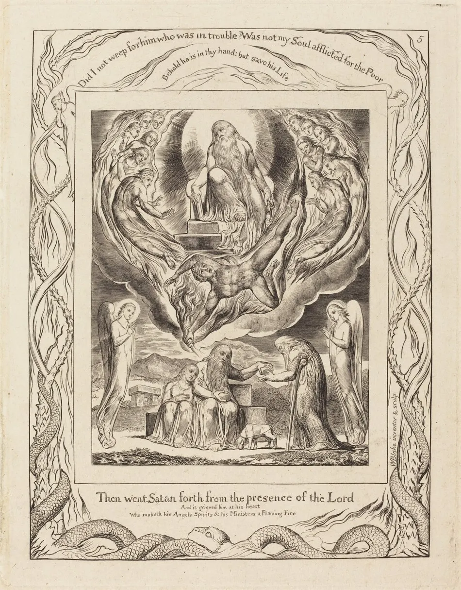Satan Going Forth from the Presence of the Lord by William Blake