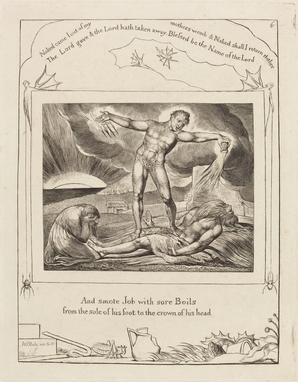 Satan Smiting Job with Boils by William Blake