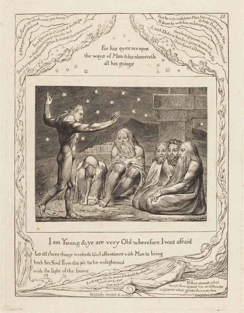 The Wrath of Elihu by William Blake