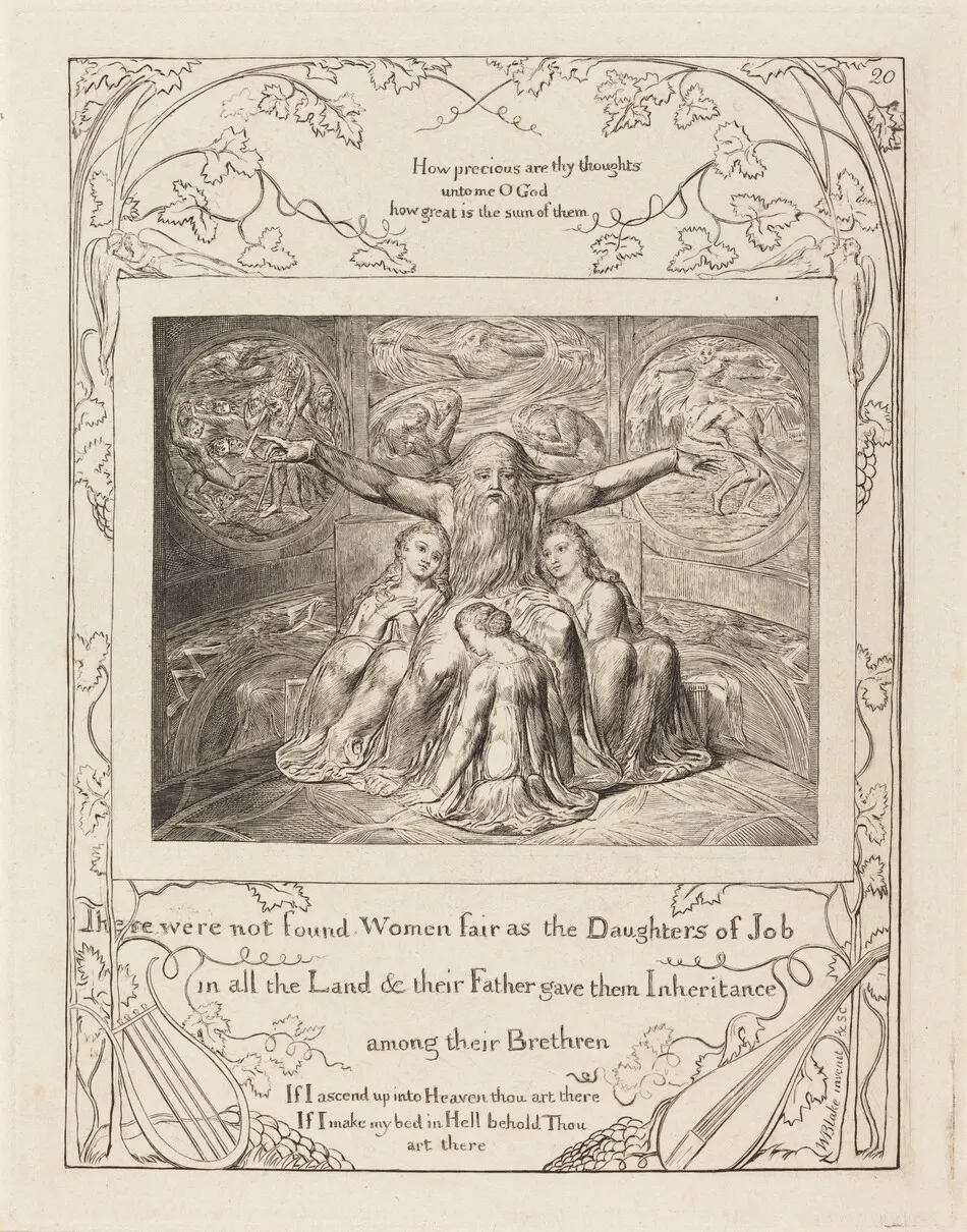 Job and His Daughters by William Blake