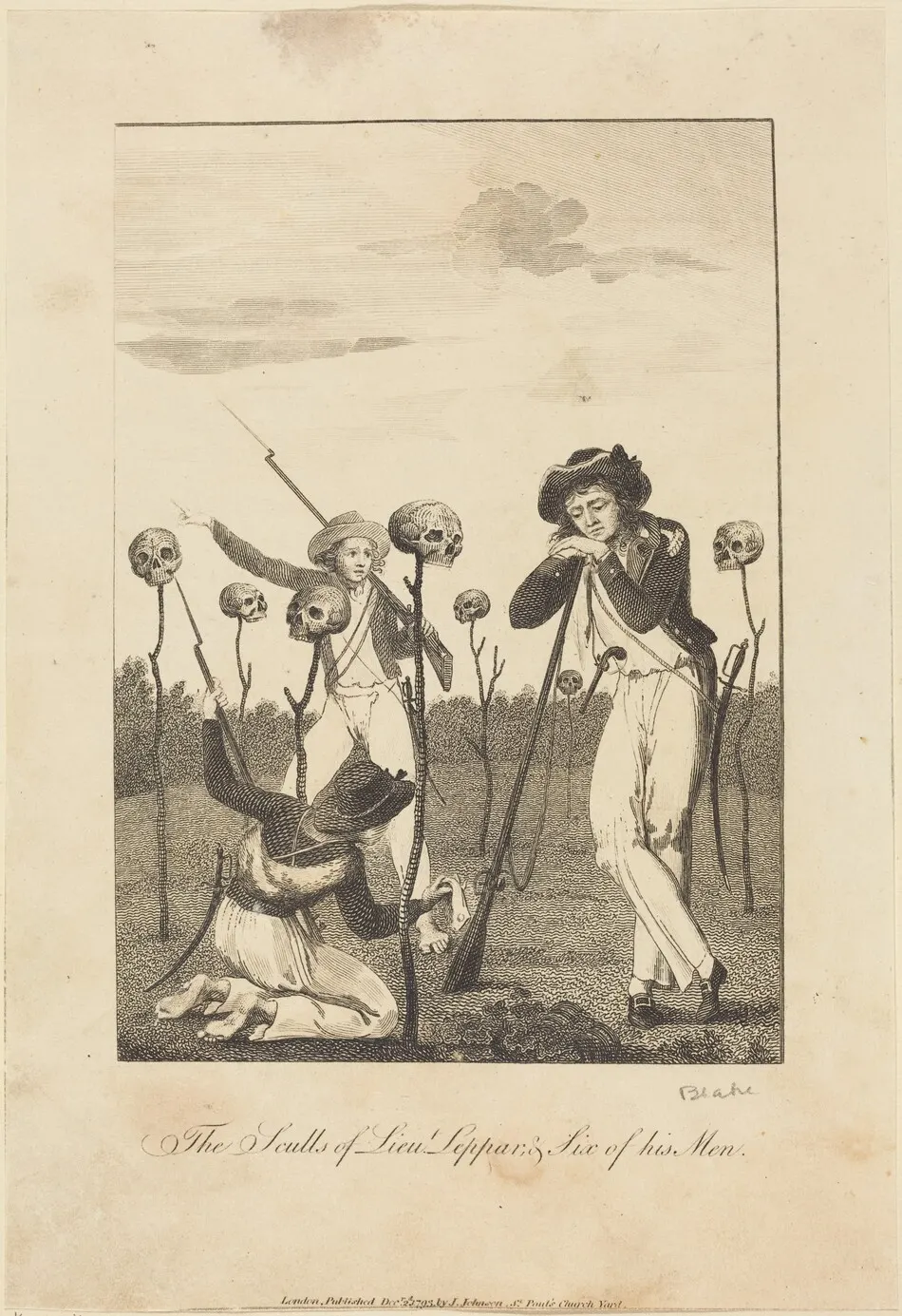 The Sculls of Lieut Leppar, & Six of his Men by William Blake