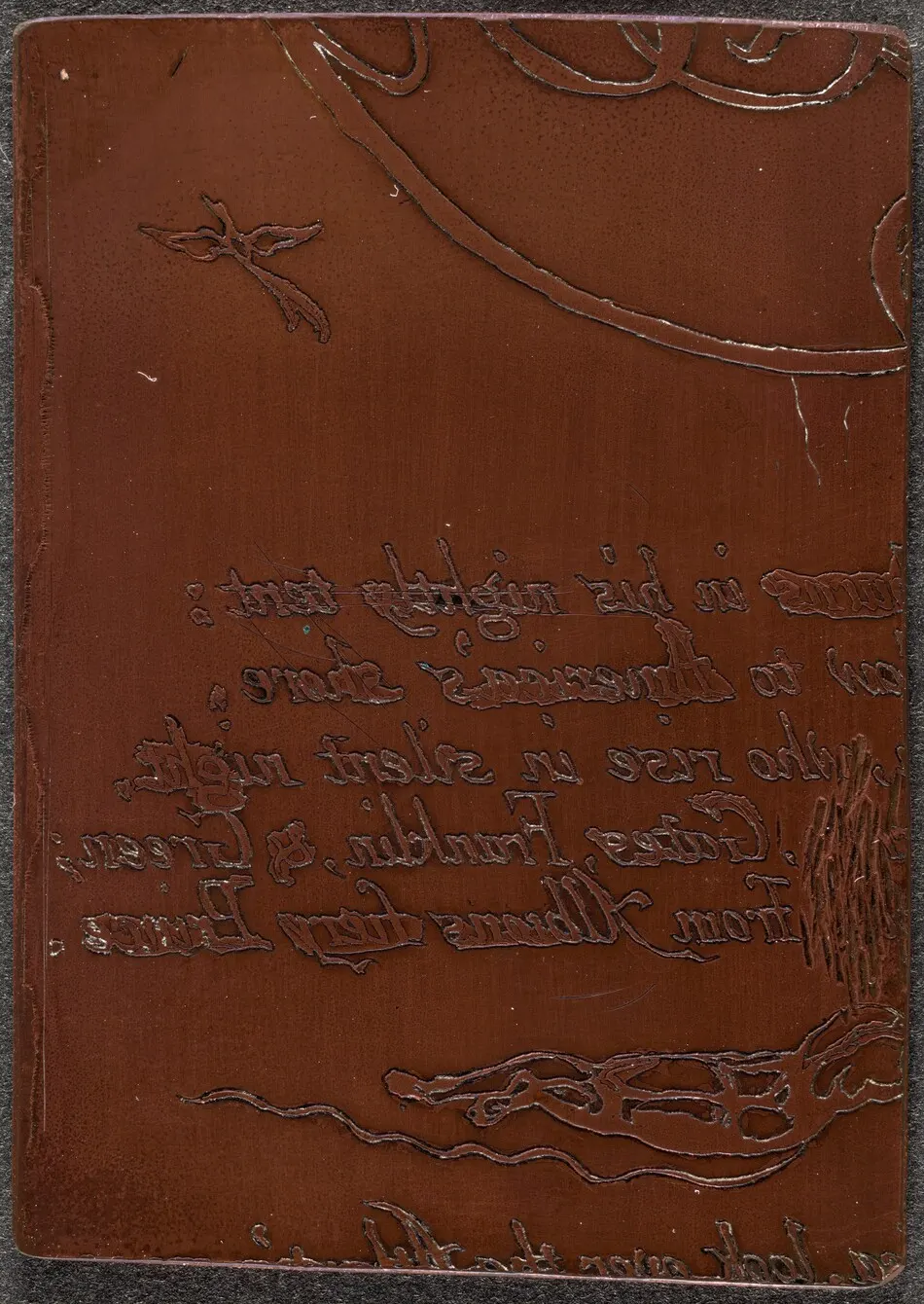 Fragment of cancelled plate for "A Prophecy" [recto] by William Blake