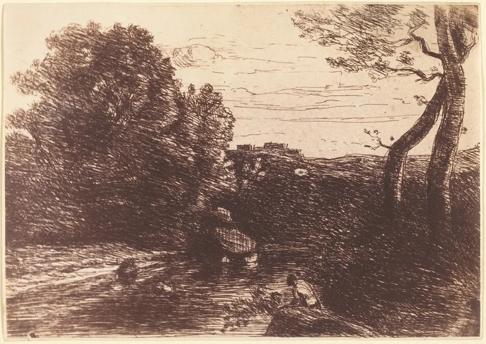 Shepherd's Bath (Le Bain du berger) by Jean-Baptiste-Camille Corot