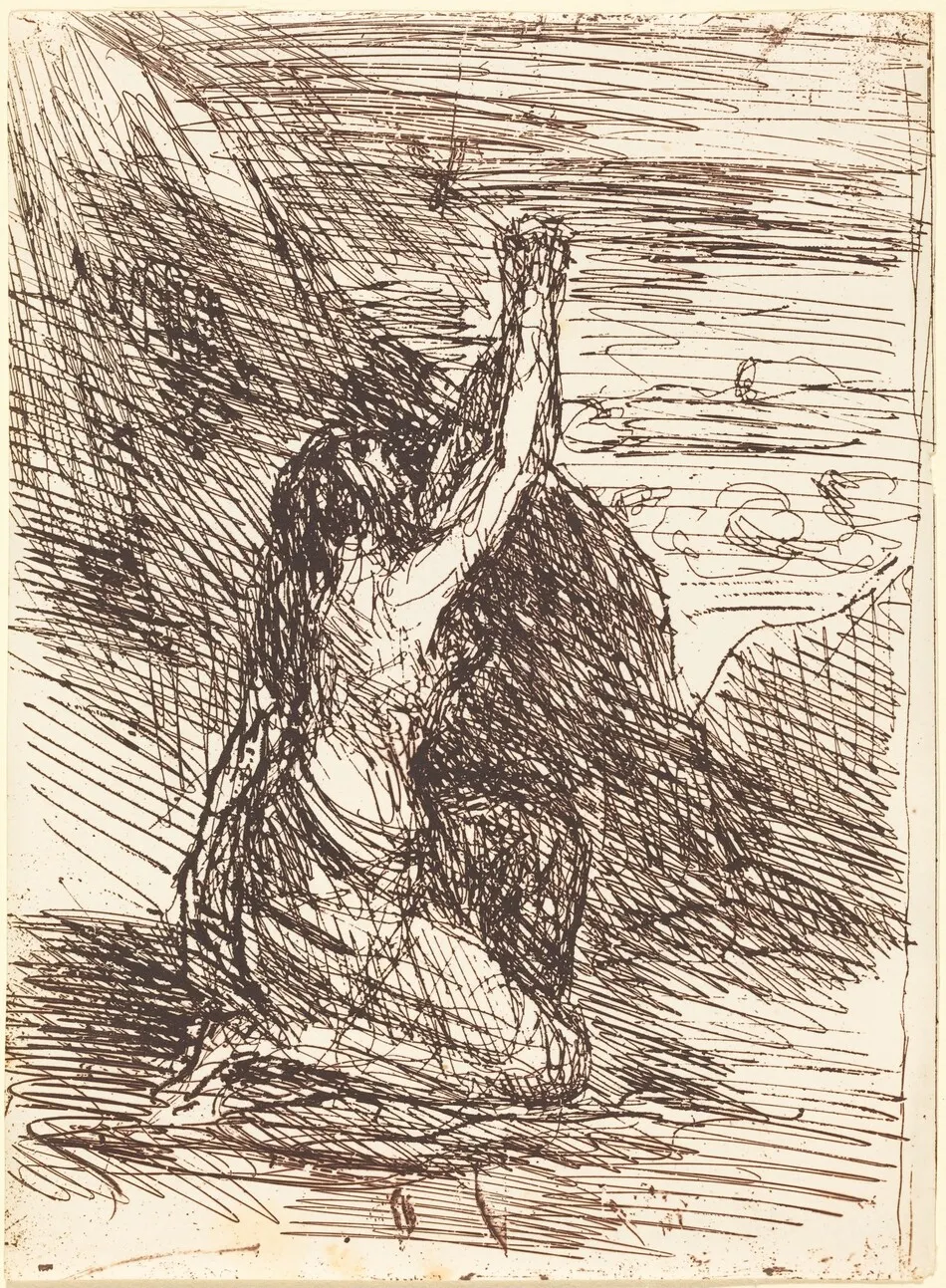 Mary Magdalene Kneeling (Madeleine a genoux) by Jean-Baptiste-Camille Corot