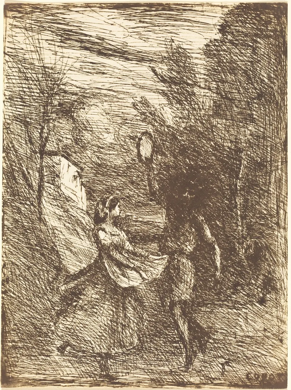 Saltarello (Saltarelle) by Jean-Baptiste-Camille Corot