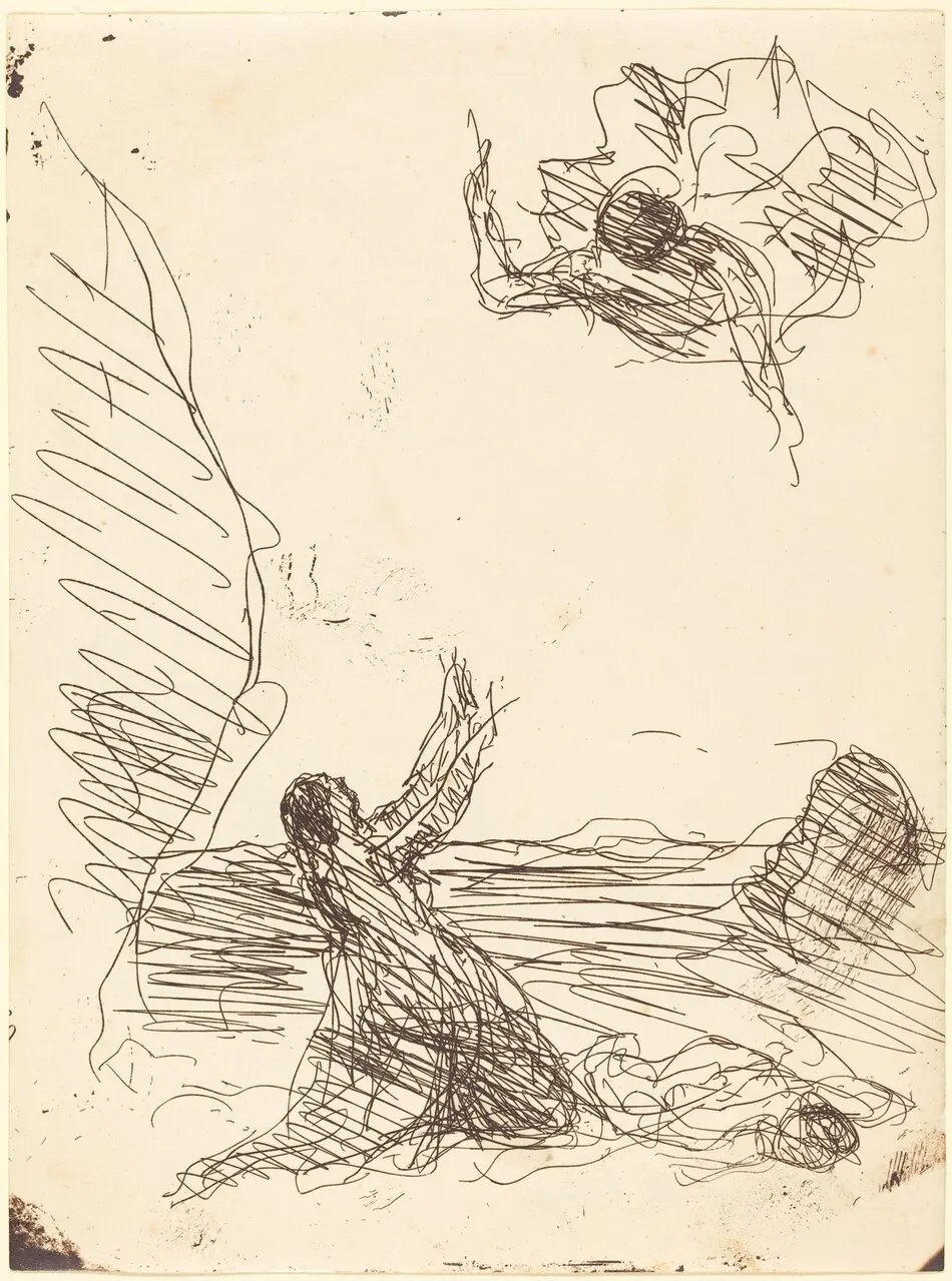 Hagar and the Angel (Agar et l'ange) by Jean-Baptiste-Camille Corot