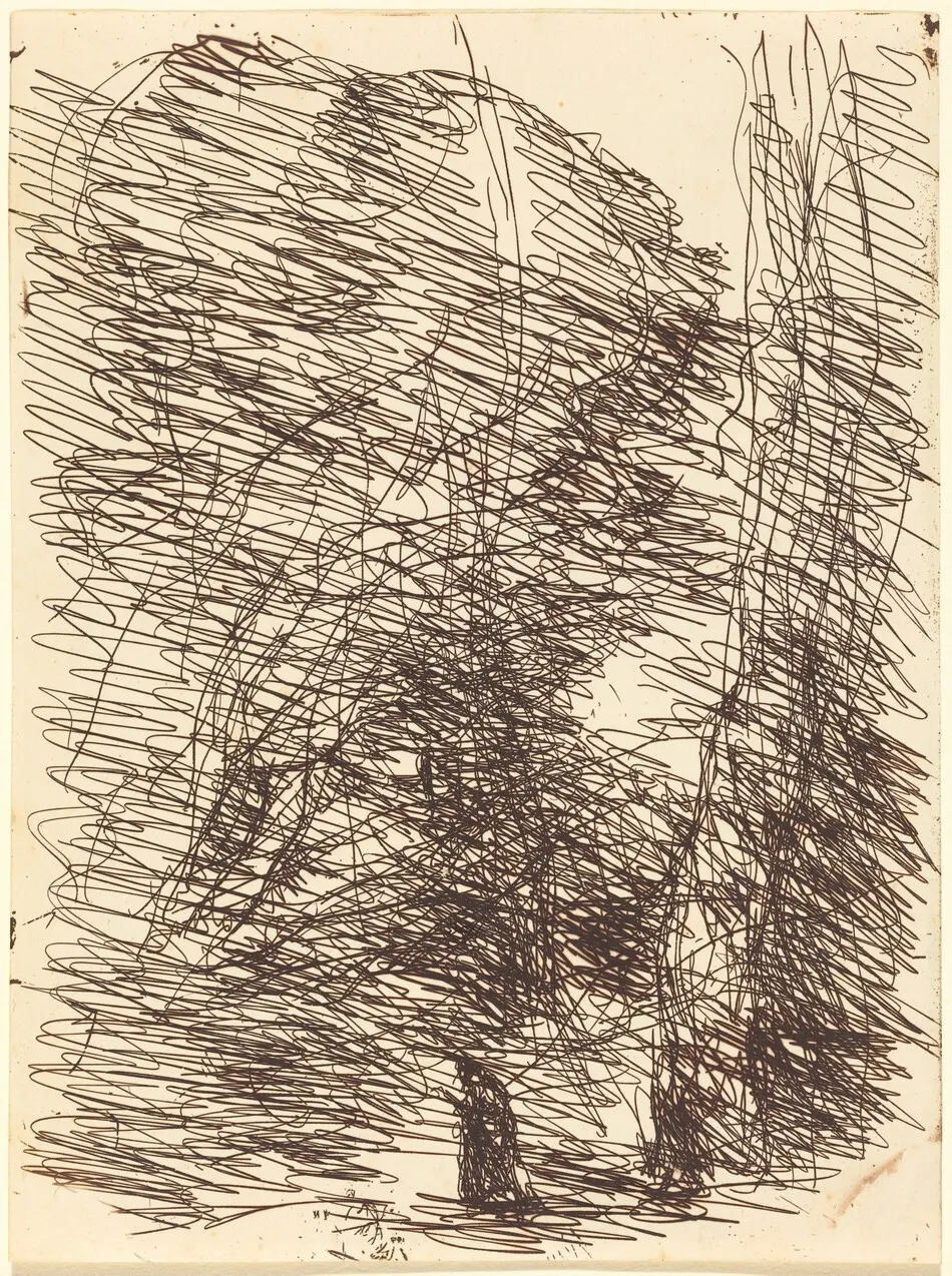 Dreamer under Tall Trees (Le Reveur sous les grands arbres) by Jean-Baptiste-Camille Corot