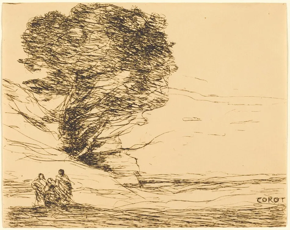 Souvenir of Antibes (Souvenir d'Antibes) by Jean-Baptiste-Camille Corot