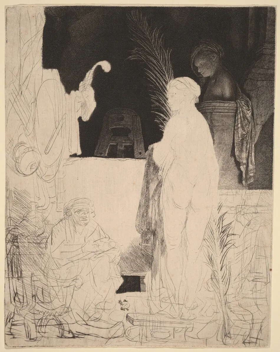 The Artist Drawing from the Model by Rembrandt van Rijn