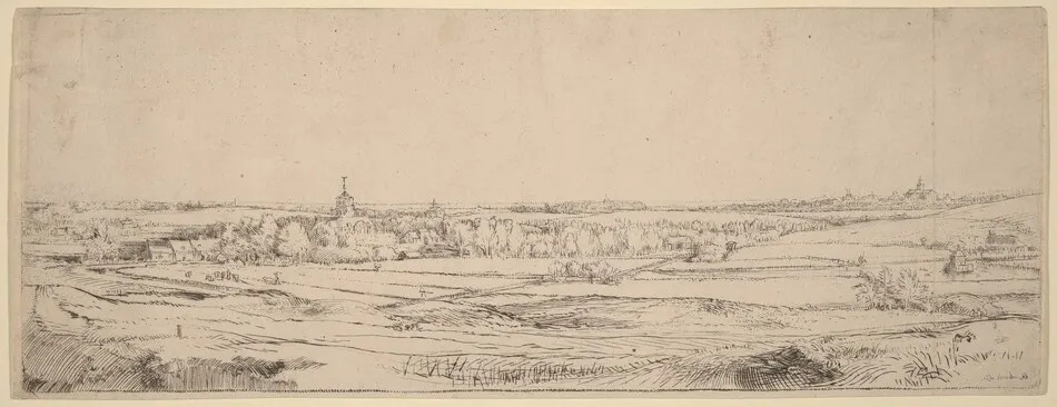 Landscape with a View Toward Haarlem (The Goldweigher's Field) by Rembrandt van Rijn