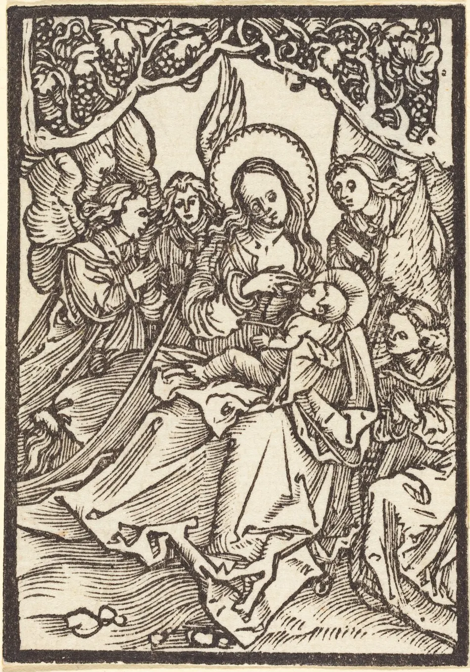 The Virgin Nursing the Christ Child  with Four Angels by Albrecht Dürer