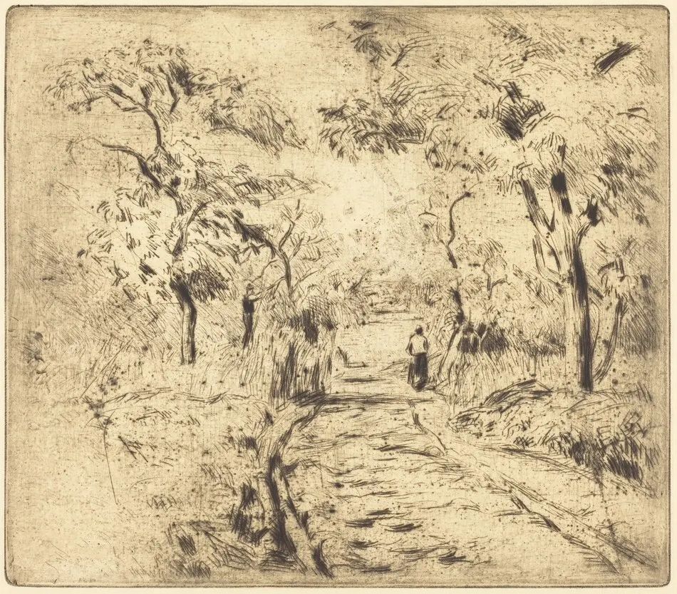 In the Fields at Ennery (Dans les champs, a Ennery) by Camille Pissarro
