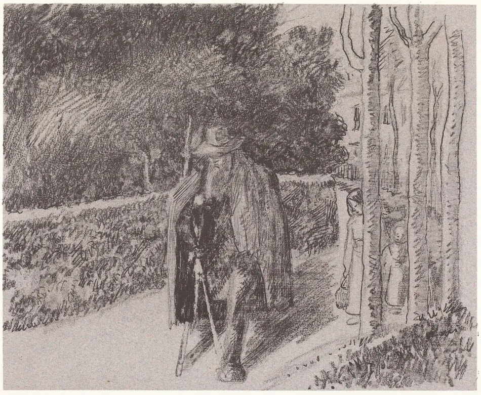 Beggar with a Crutch (Mendiant a la bequille) by Camille Pissarro