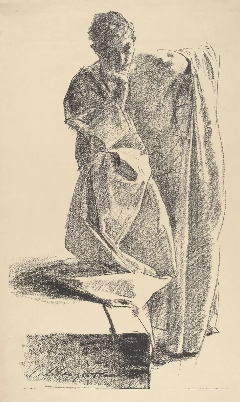 Study of a Young Man in a Robe, Standing by John Singer Sargent