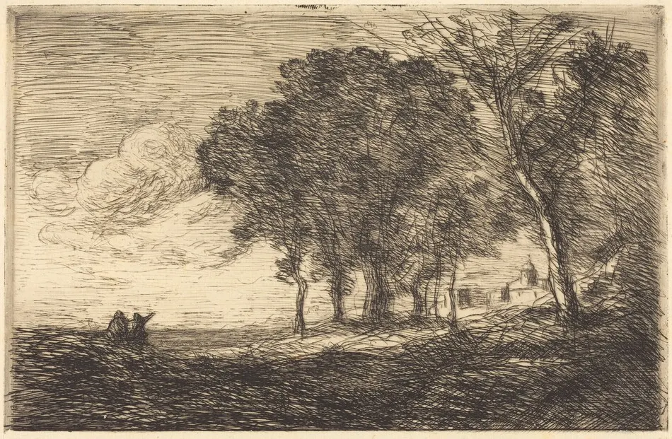 Italian Landscape (Paysage d'Italie) by Jean-Baptiste-Camille Corot