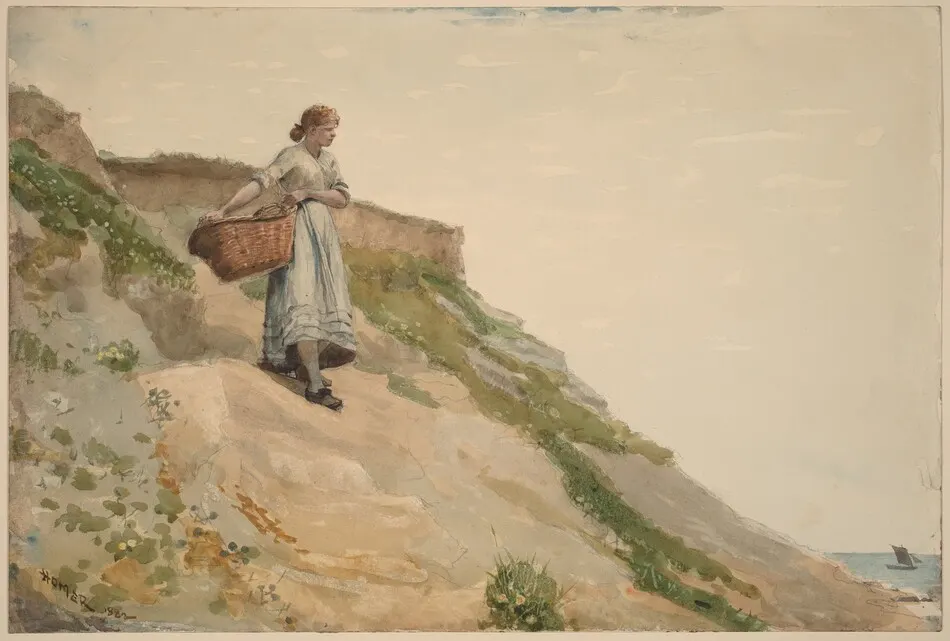 Girl Carrying a Basket by Winslow Homer