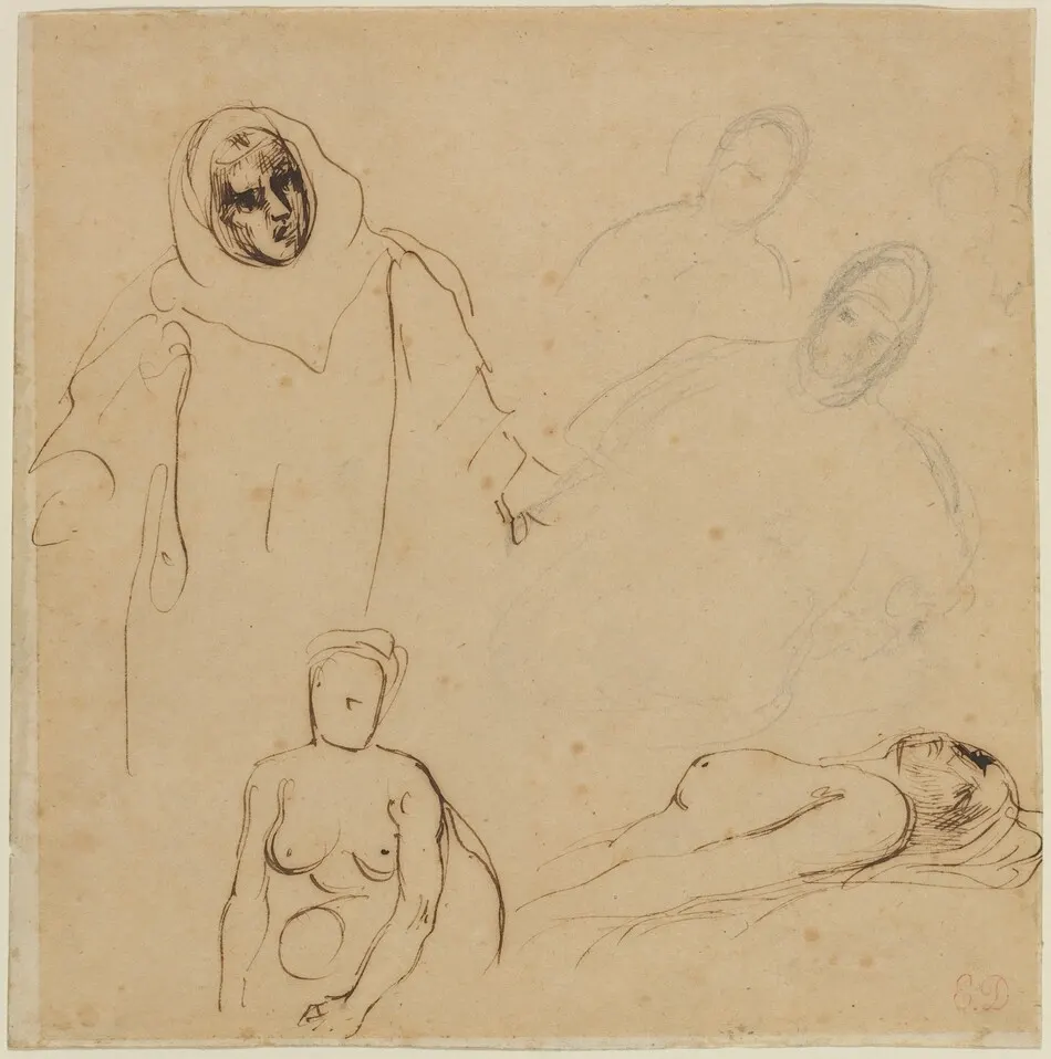 Studies for Christopher Columbus by Eugène Delacroix