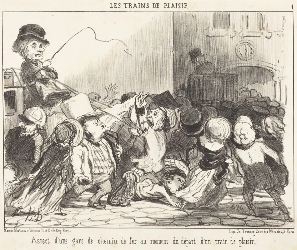 Aspect d'une gare de chemin de fer... by Honoré Daumier