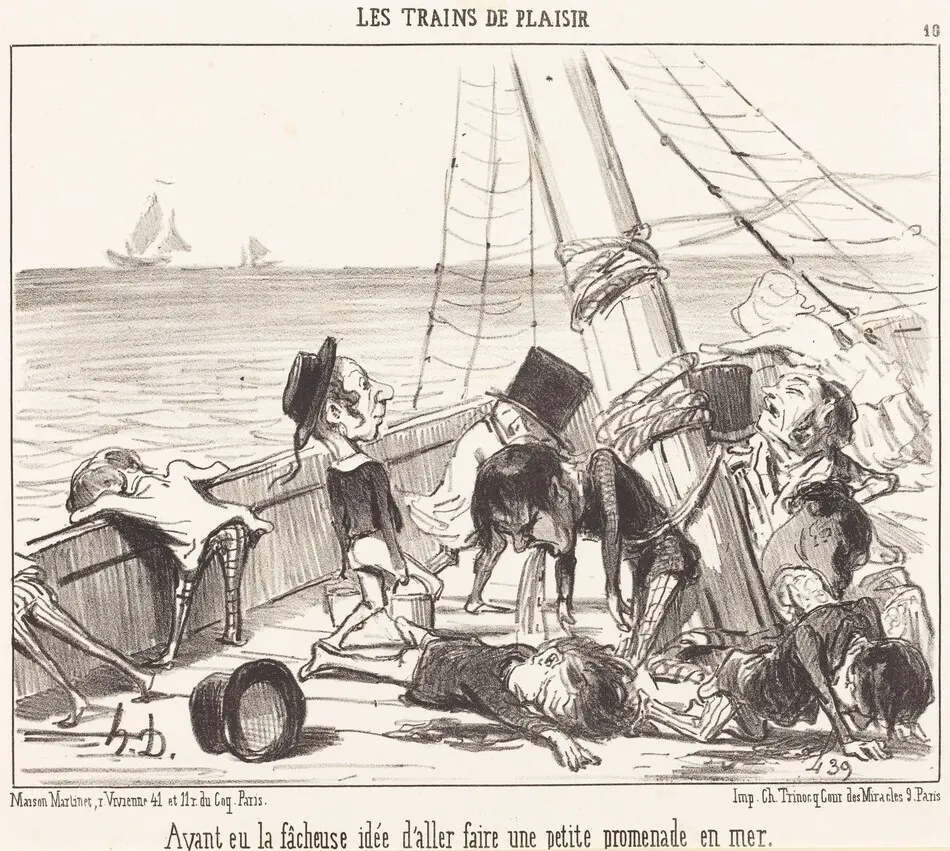 Ayant eu la facheuse idée d'aller... en mer by Honoré Daumier