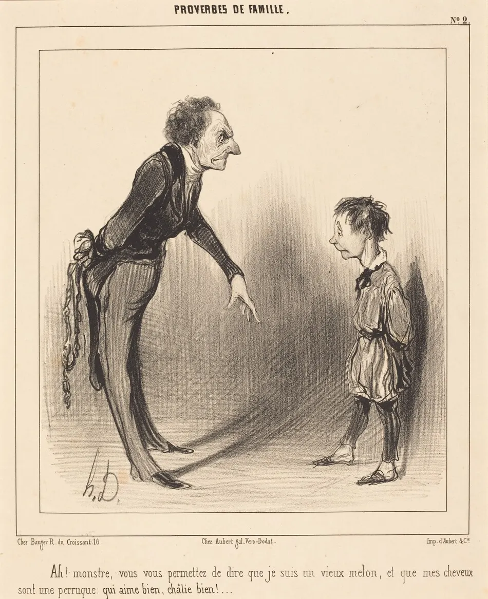 Ah! monstre, vous vous permettez... by Honoré Daumier