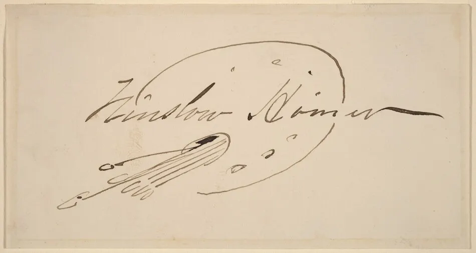 Signature in Palette by Winslow Homer