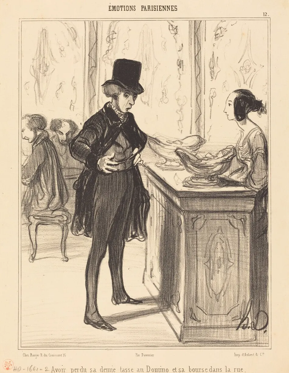 Avoir perdu sa demi-tasse au Domino et sa bourse dans la rue by Honoré Daumier