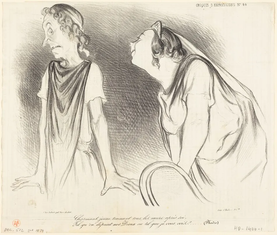Charmant... trainant tous les coeurs après soi... by Honoré Daumier