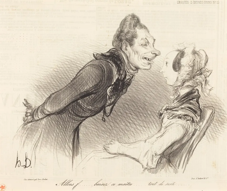 Allons... baisez ce maitre... tout de suite... by Honoré Daumier