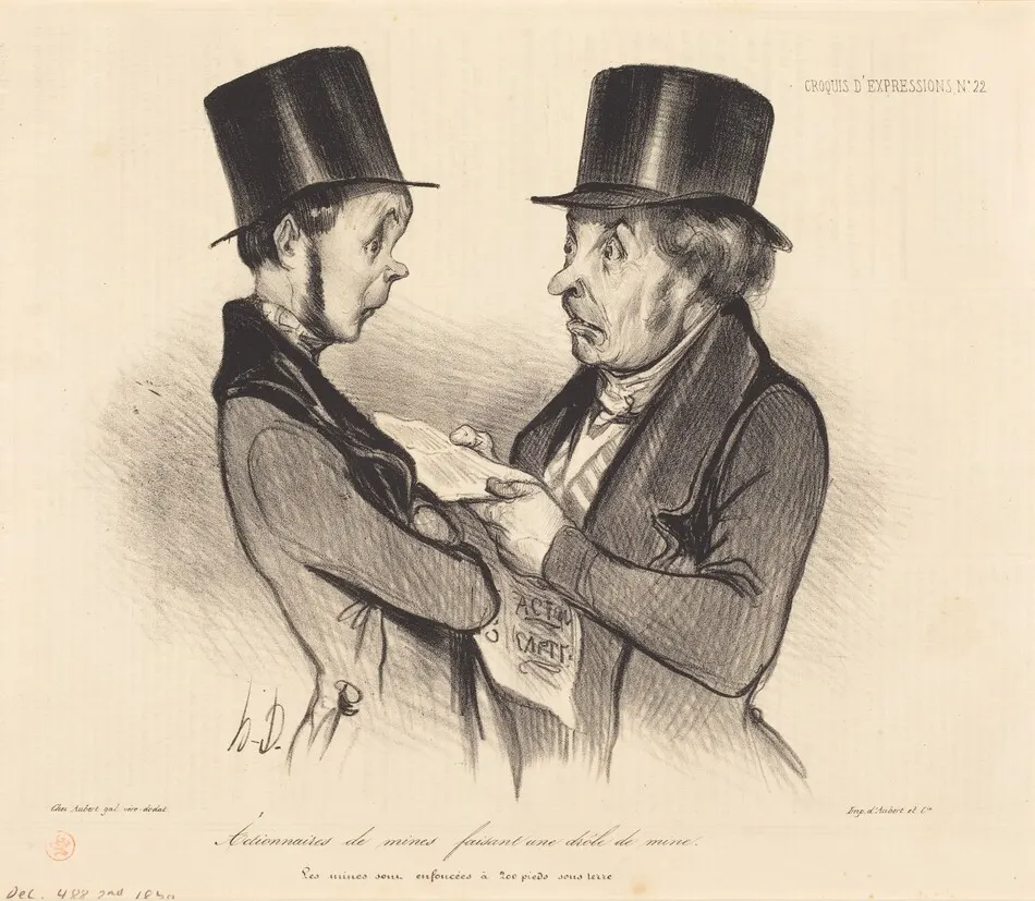 Actionnaires de mines... by Honoré Daumier