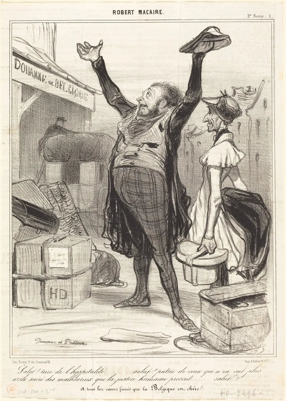 Salut! Terre de l'hospitalité... by Daumier, Honoré