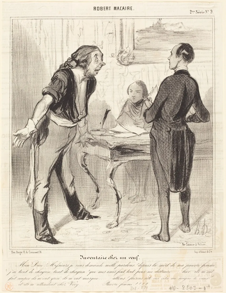 Inventaire chez un veuf by Honoré Daumier
