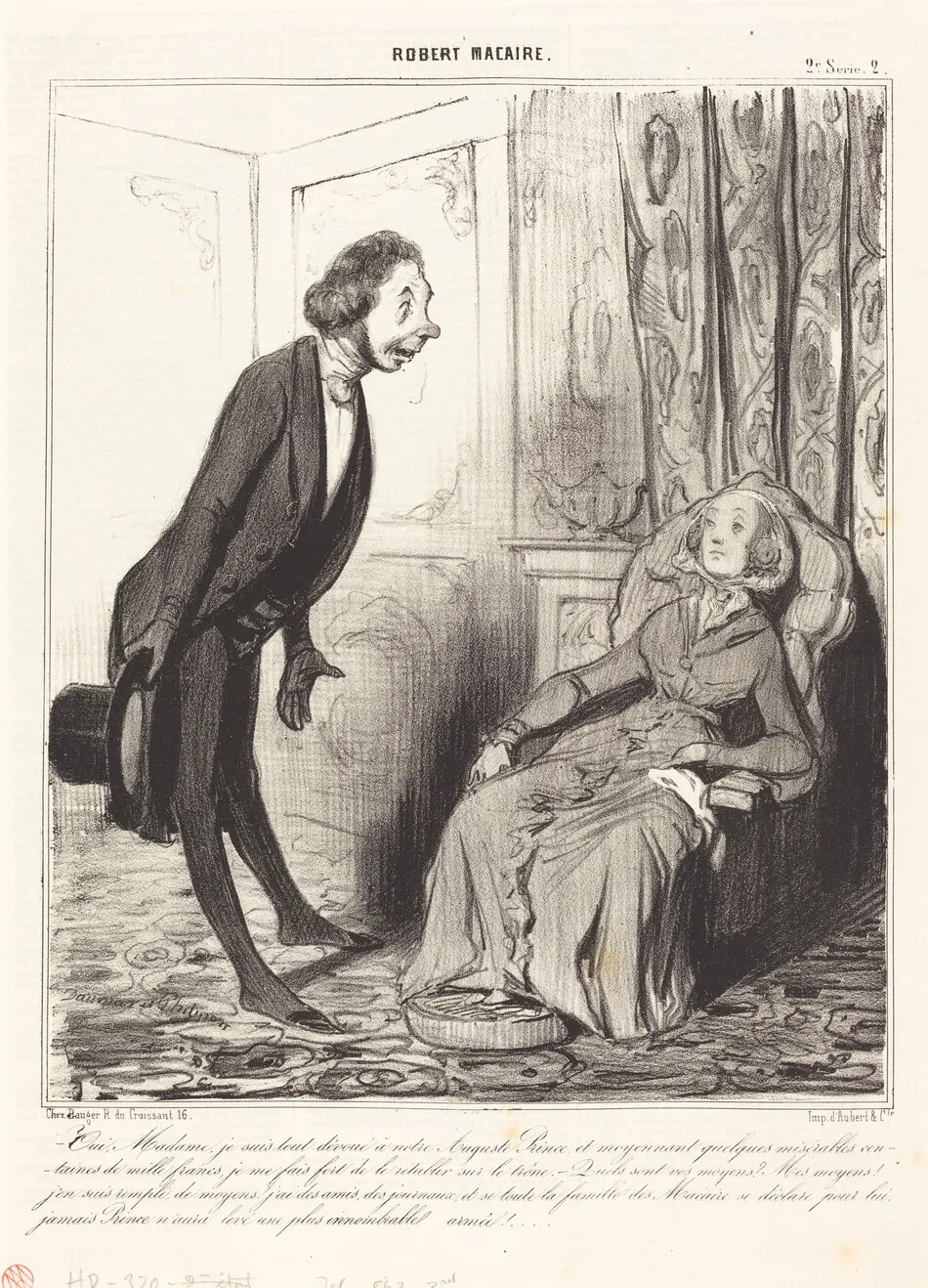 Oui, Madame, je suis tout dévoué a notre... Prince... by Honoré Daumier