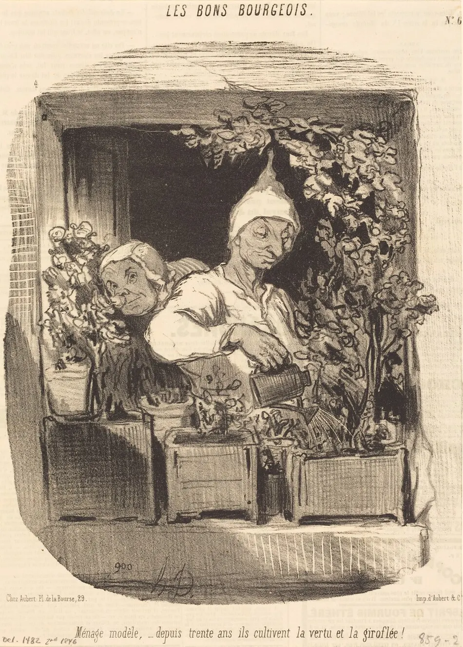 Ménage modèle... by Honoré Daumier