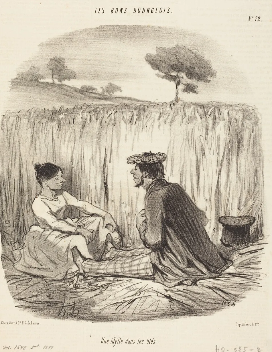 Une Idylle dans les blés by Daumier, Honoré