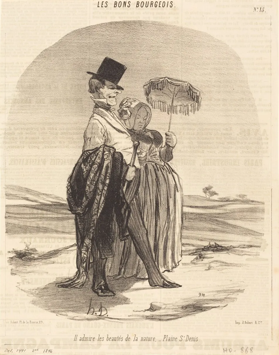 Il admire les beautés de la nature - Plaine St. Denis by Honoré Daumier