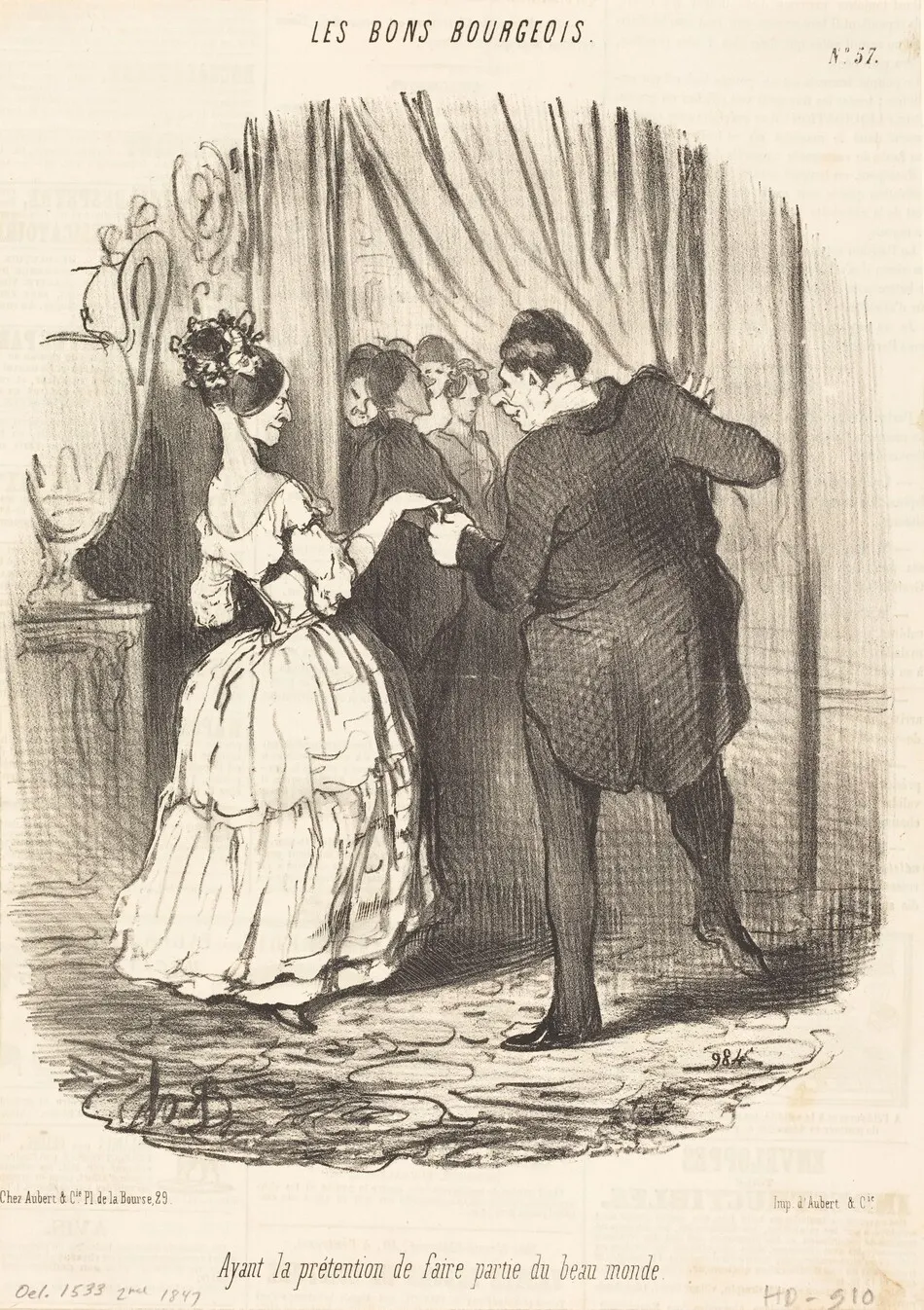 Ayant la prétention de faire partie du beau monde by Honoré Daumier