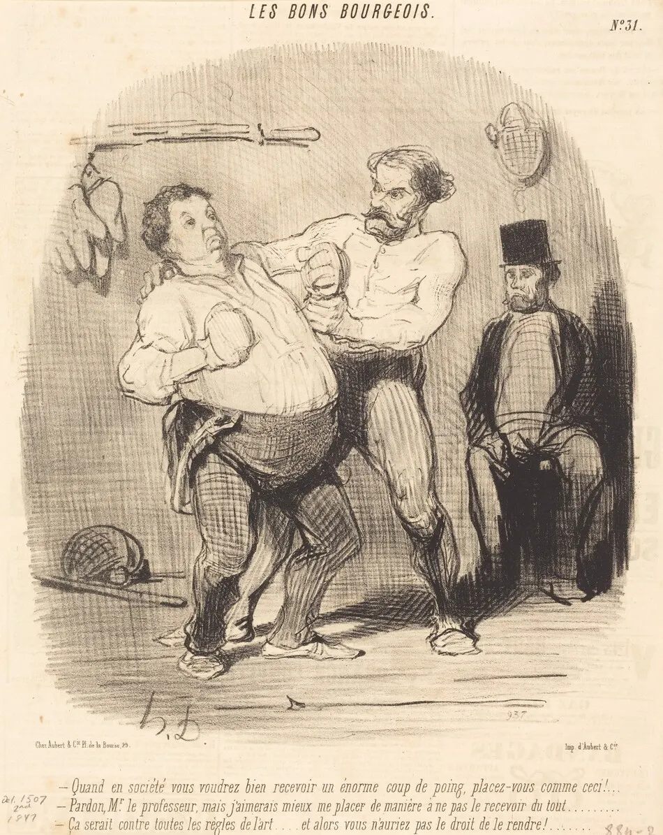 Quand en société vous voudrez bien recevoir un... coup... by Honoré Daumier