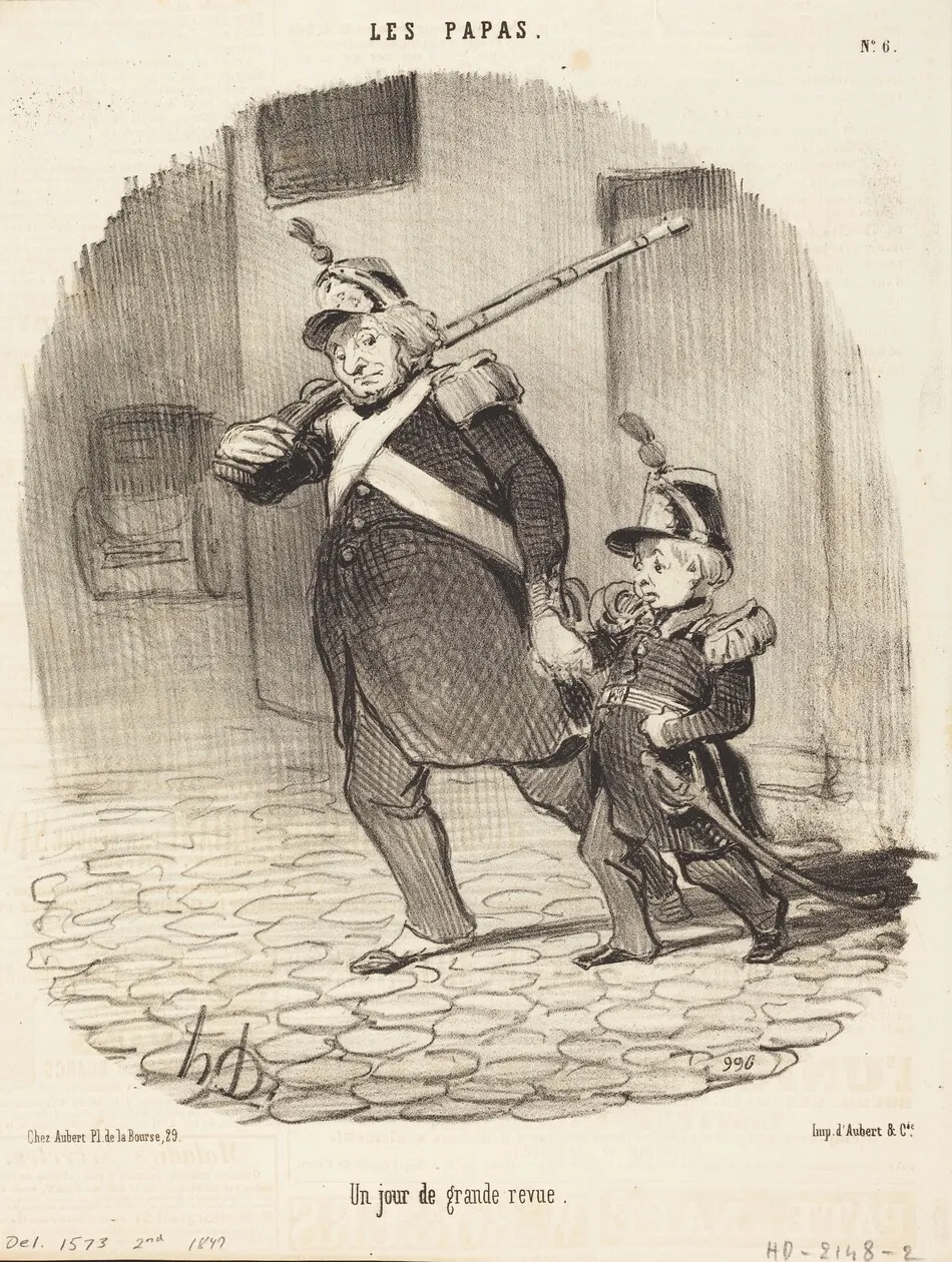 Un Jour de grande revue by Daumier, Honoré