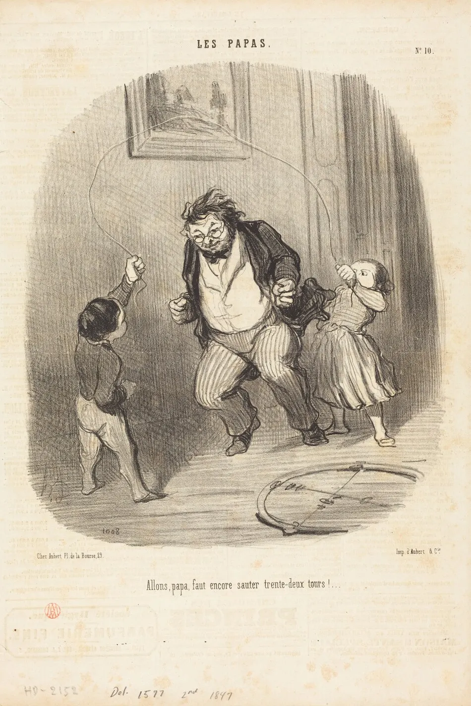 Allons, papa... encore... trente-deux tours!... by Honoré Daumier