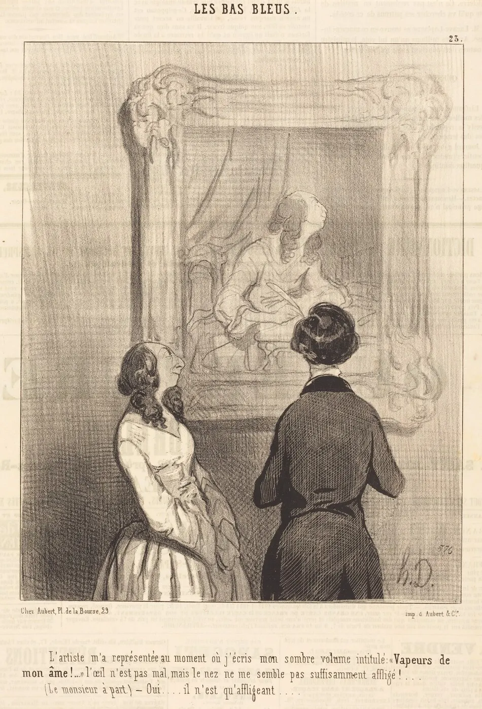 L'Artiste m'a représentée au moment ou j'écris by Honoré Daumier