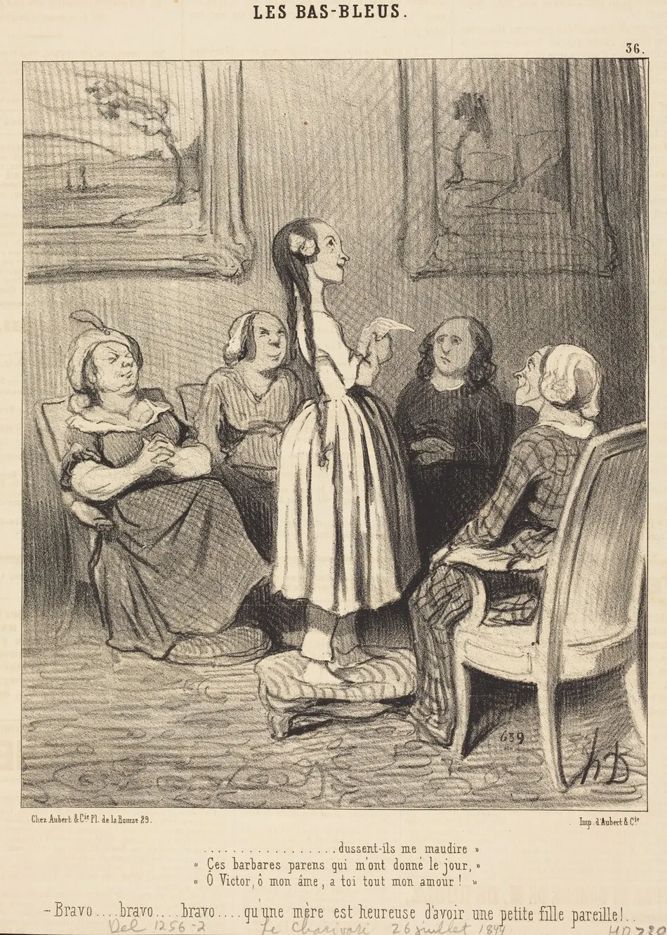 ...dussent-ils me maudire. Ces barbares parens... by Honoré Daumier