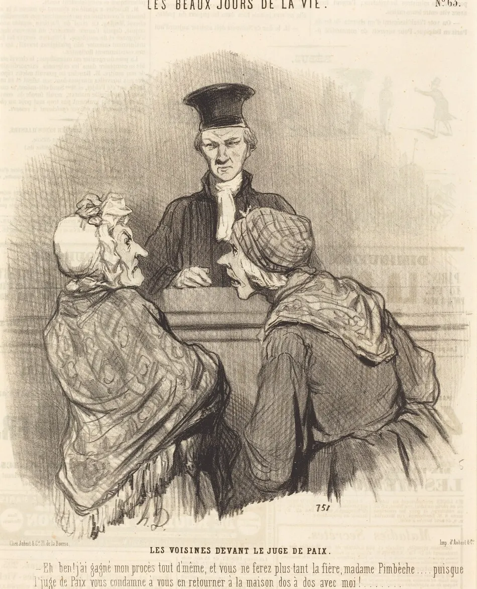 Les Voisines devant le Juge de paix by Honoré Daumier