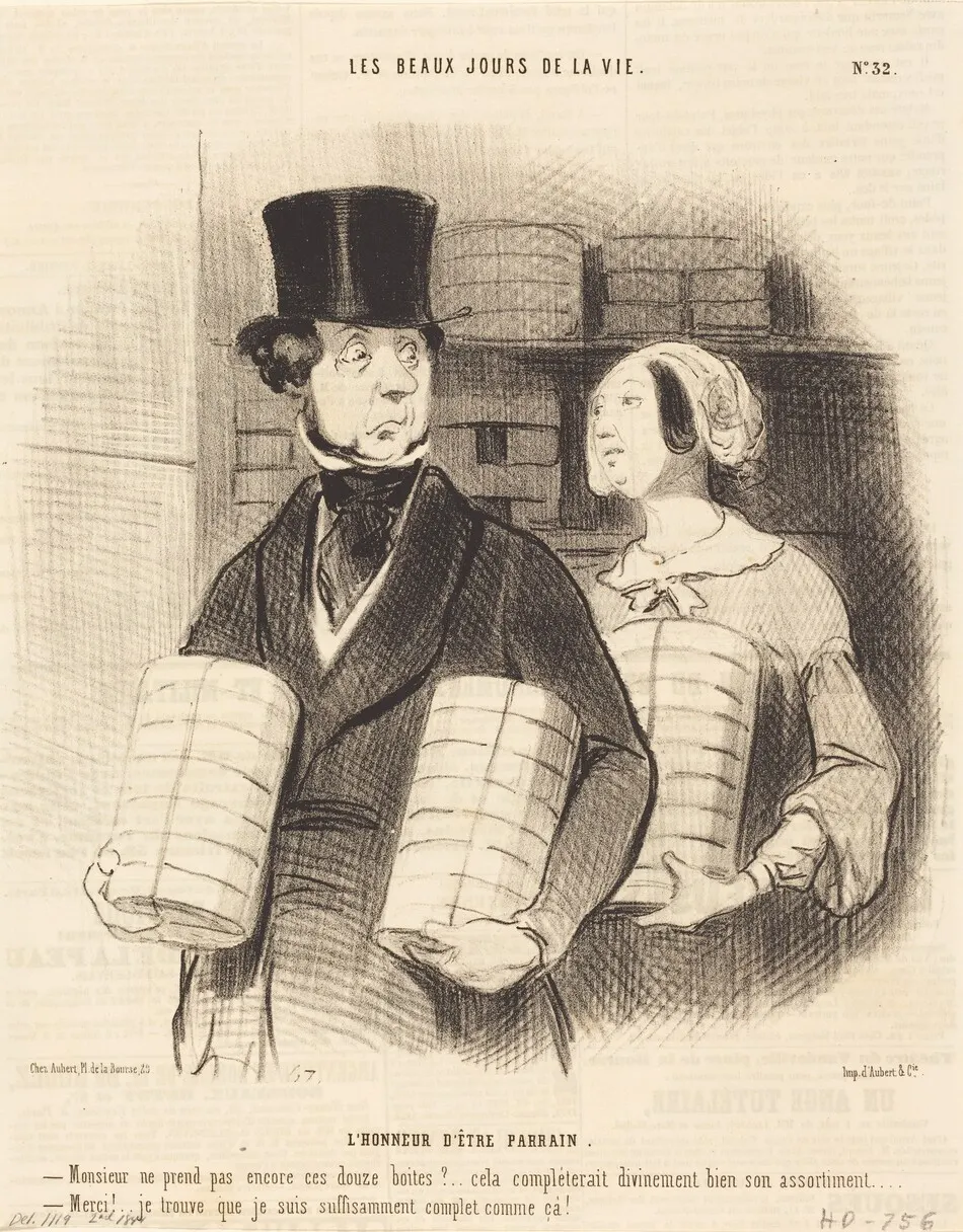 L'honneur d'être parrain by Honoré Daumier
