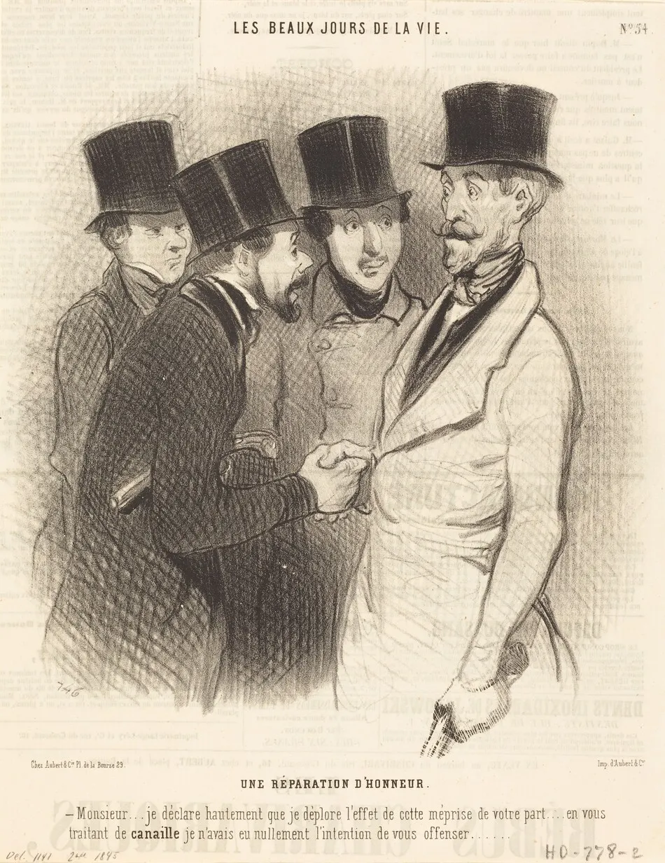 Une Réparation d'honneur by Daumier, Honoré