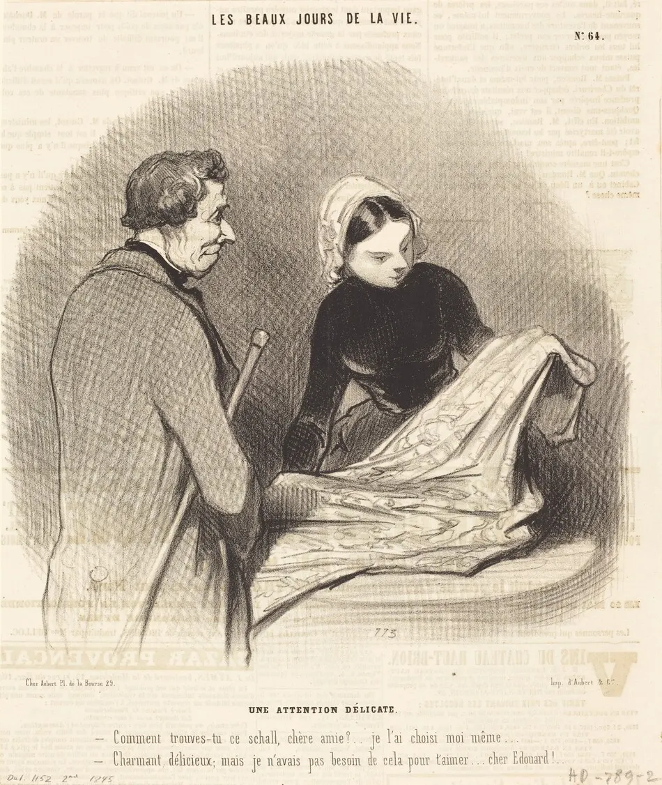 Une Attention délicate by Daumier, Honoré