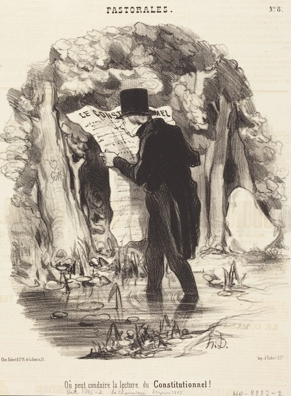 Ou peut conduire la lecture du Constitutionnel! by Honoré Daumier