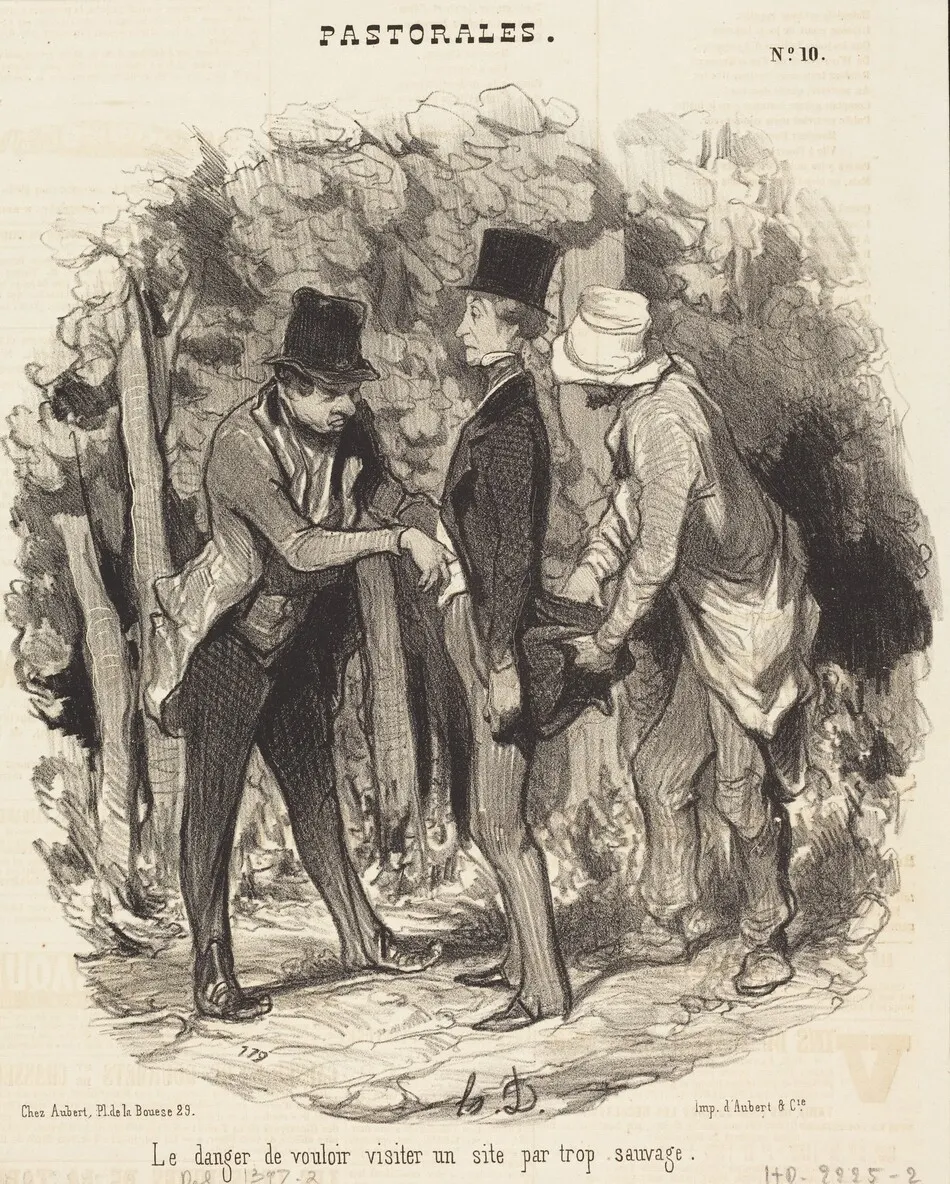 Le Danger de... visiter un site par trop sauvage by Honoré Daumier