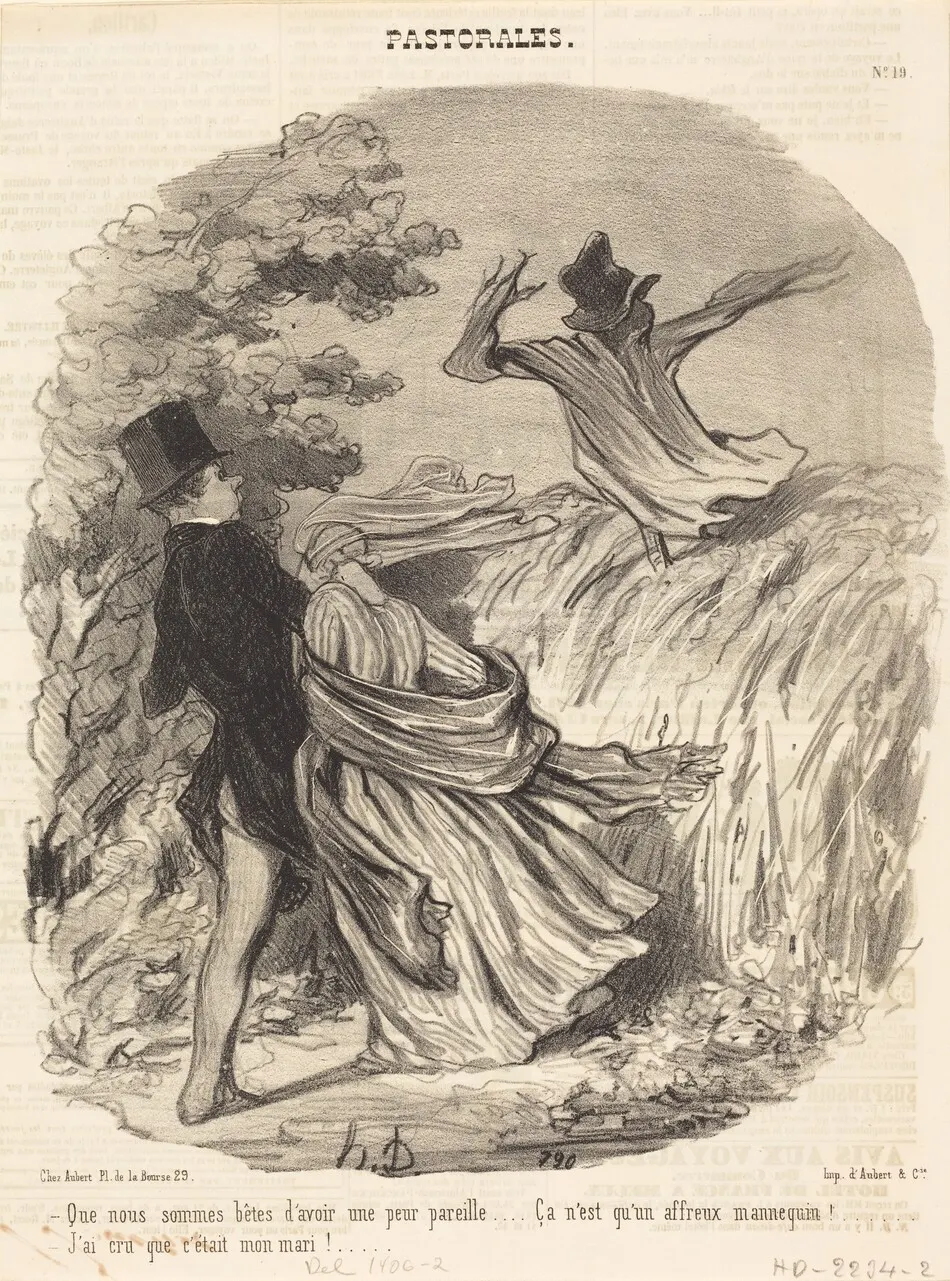 Que nous sommes bêtes d'avoir une peur pareille... by Honoré Daumier